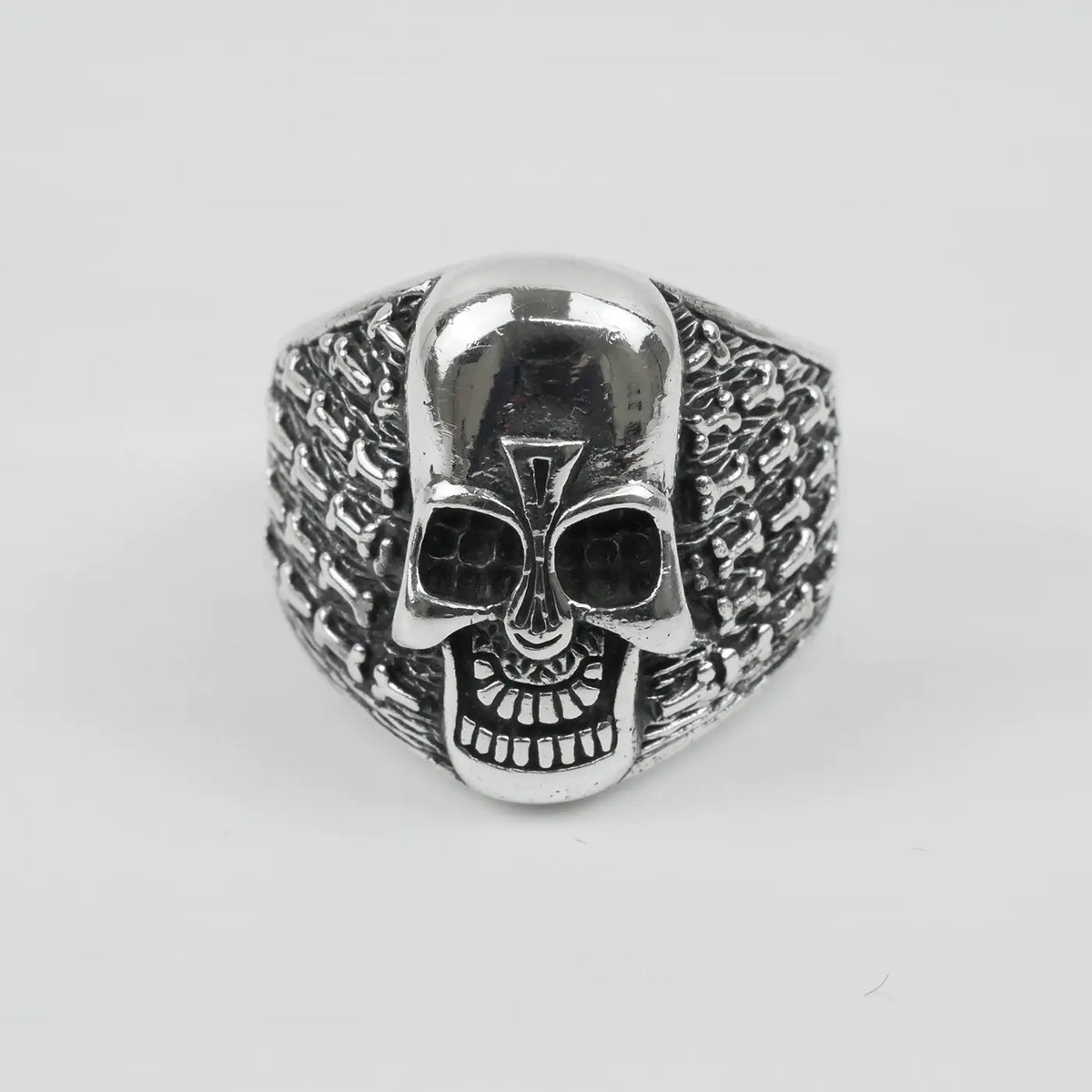 Silver Bold "Aztec Skull" Gents Ring Just Silver Jewellery
