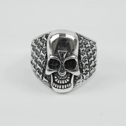 Silver Bold "Aztec Skull" Gents Ring Just Silver Jewellery