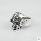 Silver Bold "Snake Skin Skull " Gents Ring Just Silver Jewellery