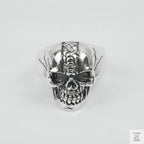 Silver Bold "Snake Skin Skull " Gents Ring Just Silver Jewellery