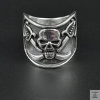 Silver Bold "Skull & Swords" Gents Ring Just Silver Jewellery