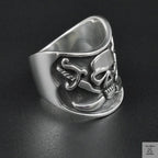 Silver Bold "Skull & Swords" Gents Ring Just Silver Jewellery