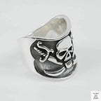Silver Bold "Skull & Swords" Gents Ring Just Silver Jewellery
