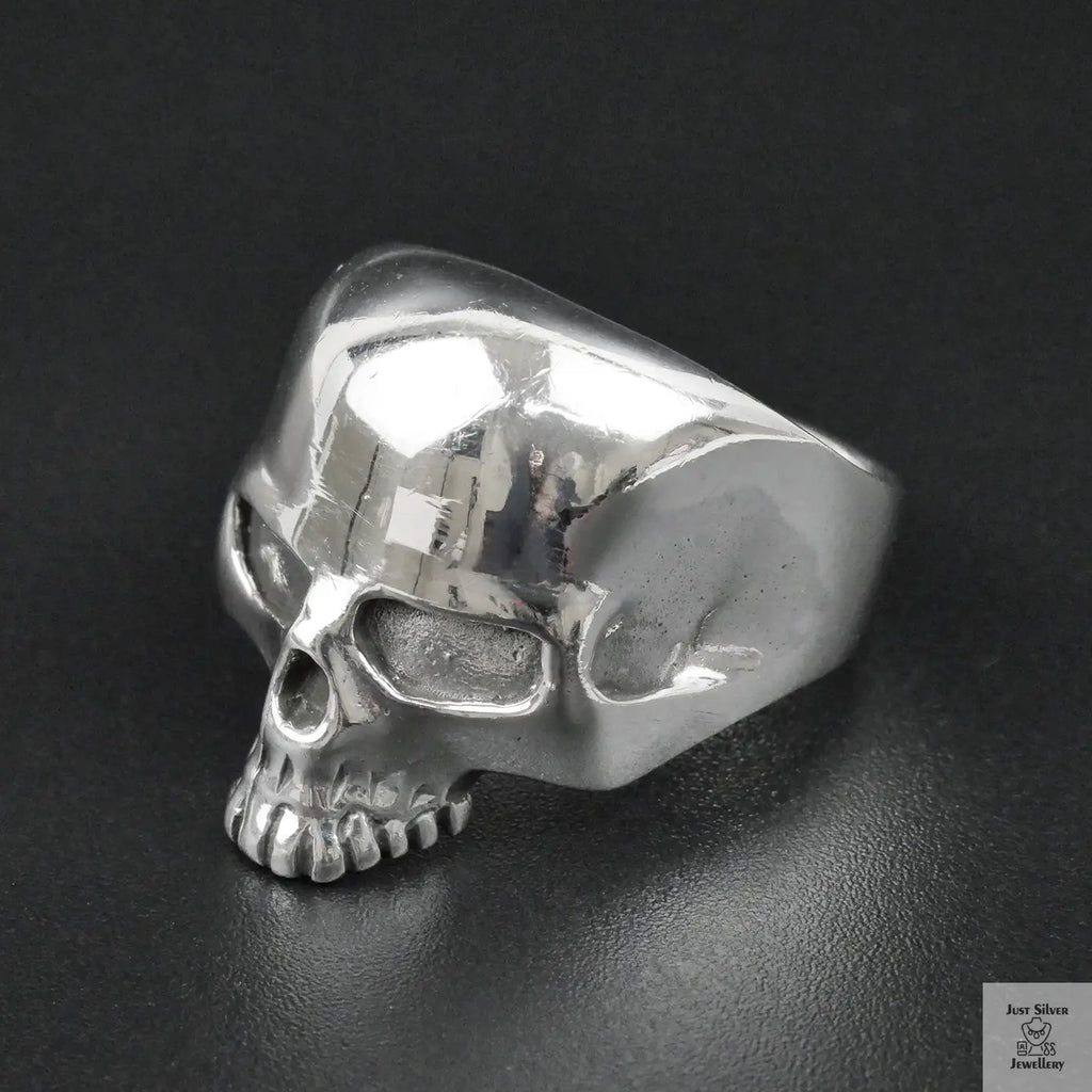 Silver Bold "Skull Head" Gents Ring Just Silver Jewellery