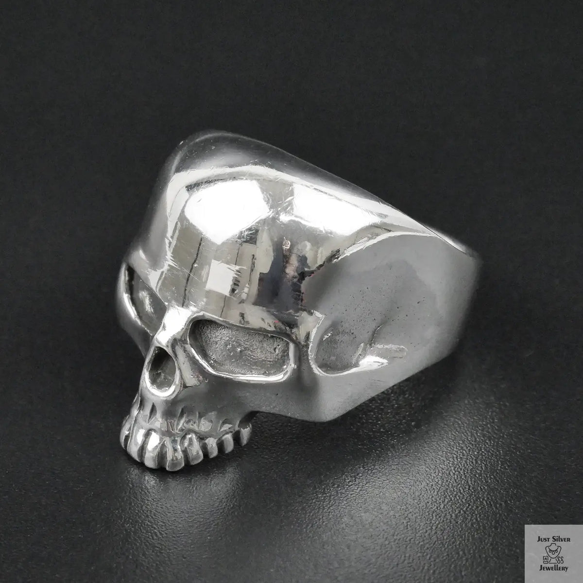Silver Bold "Skull Head" Gents Ring Just Silver Jewellery
