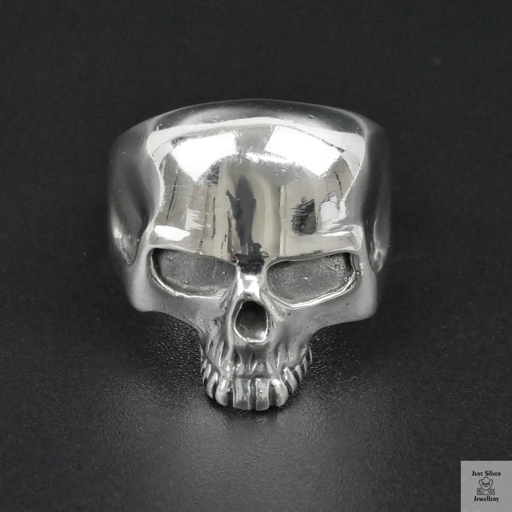 Silver Bold "Skull Head" Gents Ring Just Silver Jewellery