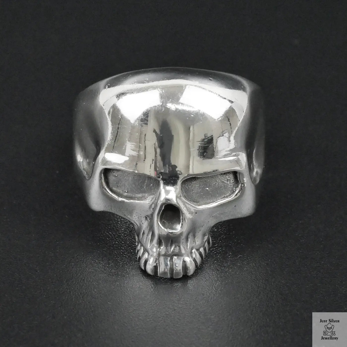 Silver Bold "Skull Head" Gents Ring Just Silver Jewellery