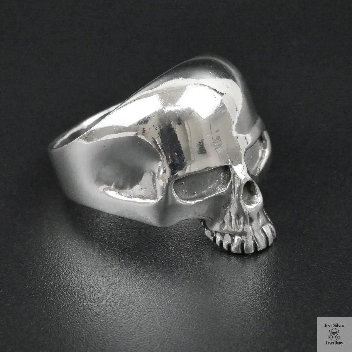 Silver Bold "Skull Head" Gents Ring Just Silver Jewellery