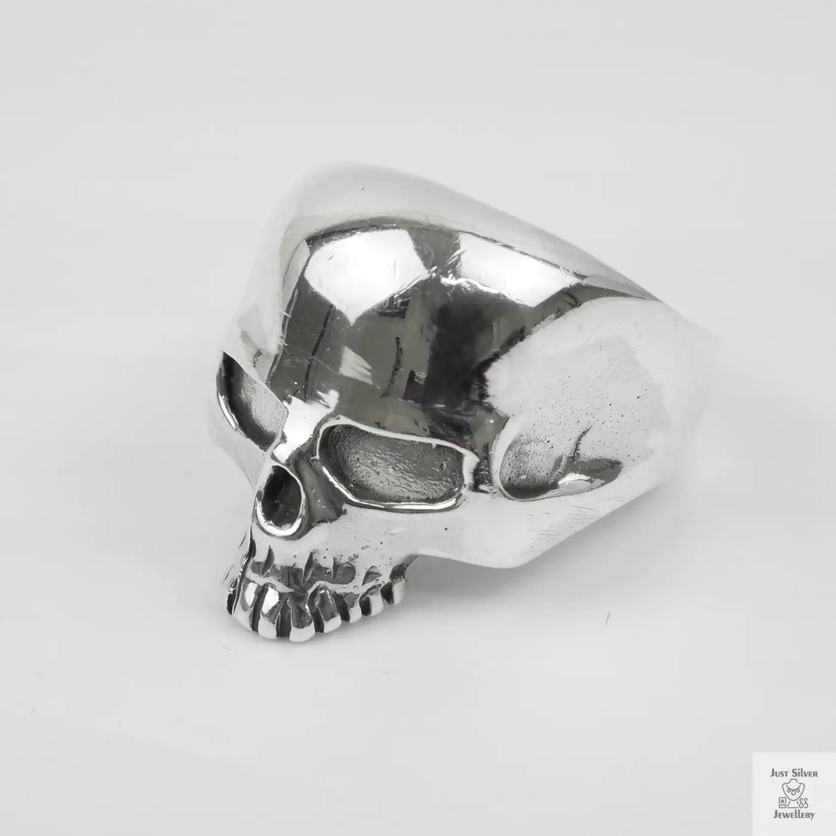 Silver Bold "Skull Head" Gents Ring Just Silver Jewellery