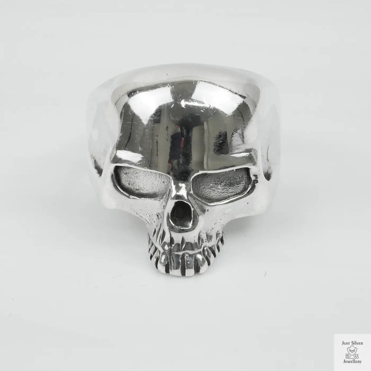 Silver Bold "Skull Head" Gents Ring Just Silver Jewellery