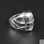 Silver Bold "Small Face Skull" Gents Ring Just Silver Jewellery