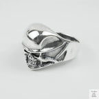 Silver Bold "Small Face Skull" Gents Ring Just Silver Jewellery