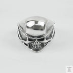 Silver Bold "Small Face Skull" Gents Ring Just Silver Jewellery