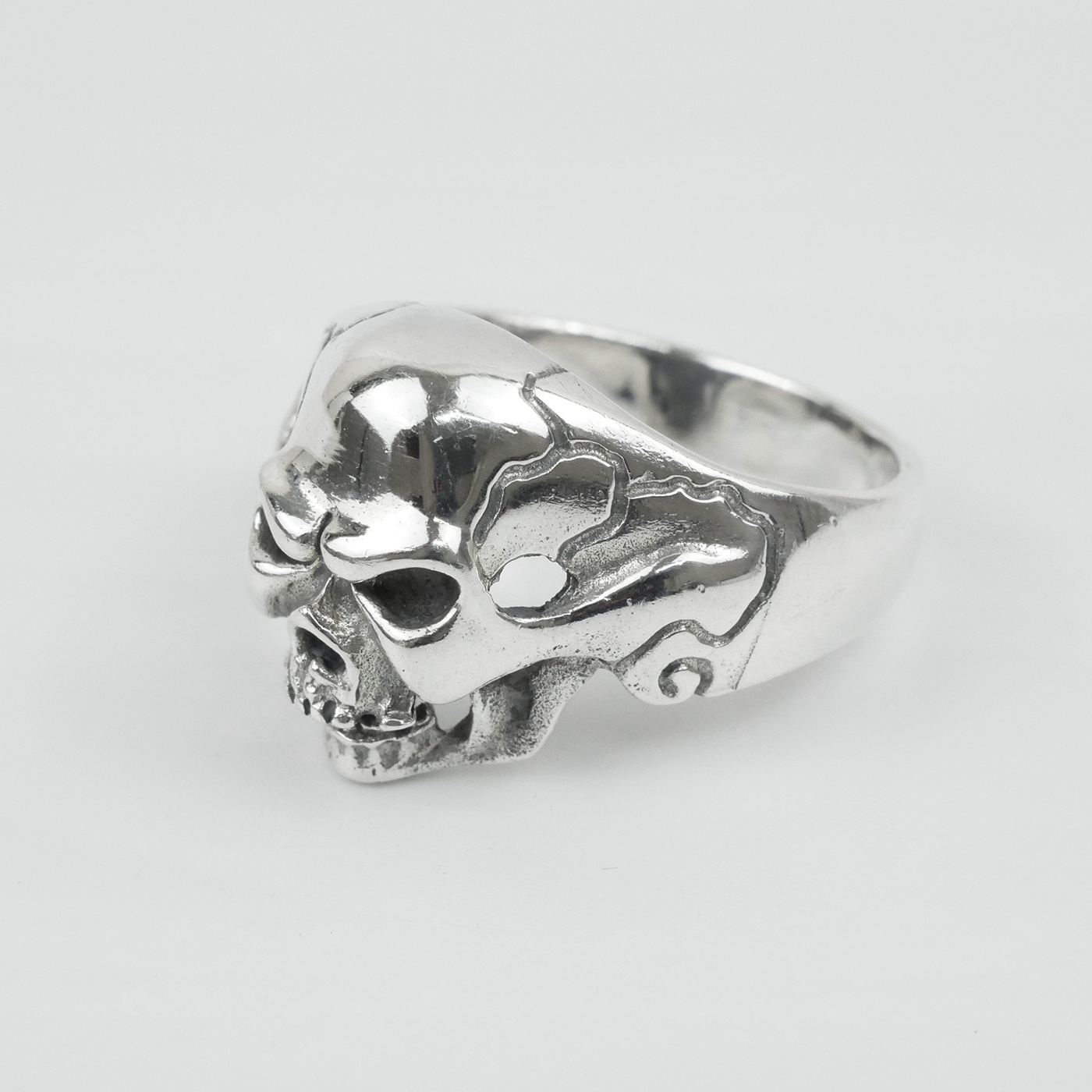 Silver "Cheeky Grin Skull" Gents Ring