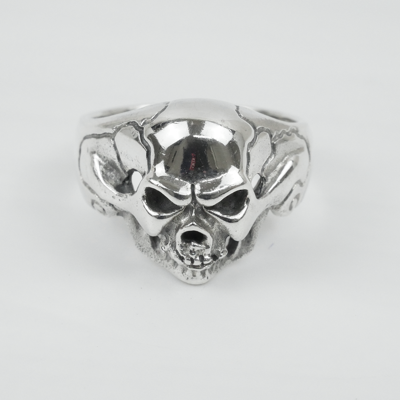 Silver "Cheeky Grin Skull" Gents Ring