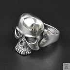 Silver Bold "Skull Face" Gents Ring Just Silver Jewellery