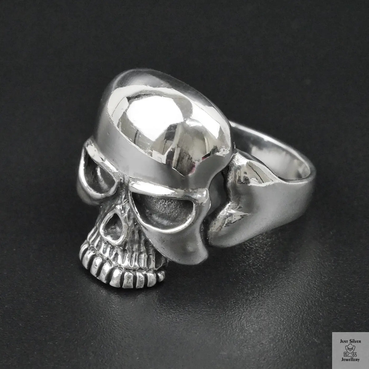 Silver Bold "Skull Face" Gents Ring Just Silver Jewellery
