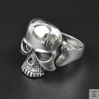 Silver Bold "Skull Face" Gents Ring Just Silver Jewellery