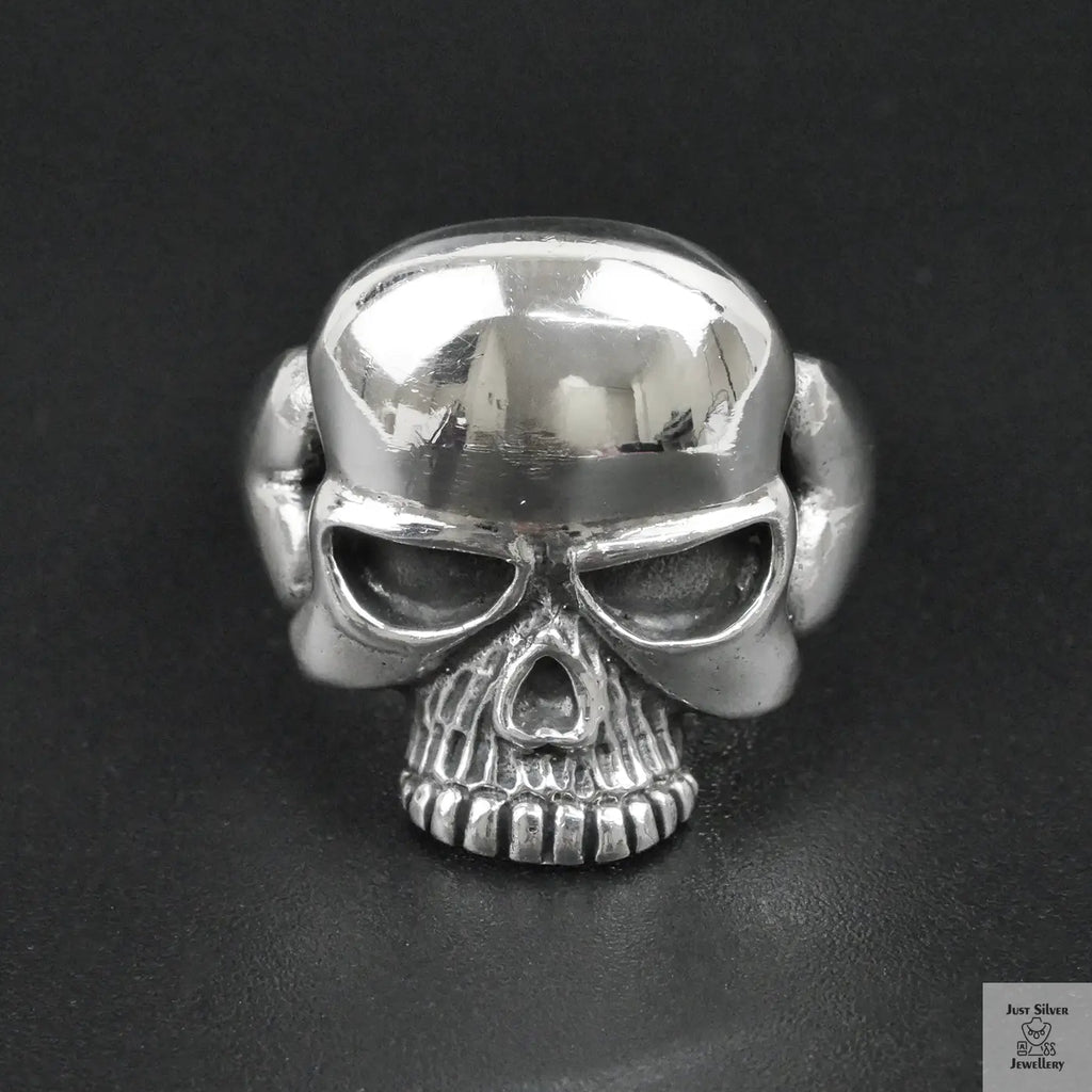 Silver Bold "Skull Face" Gents Ring Just Silver Jewellery