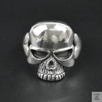 Silver Bold "Skull Face" Gents Ring Just Silver Jewellery