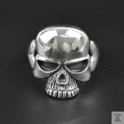 Silver Bold "Skull Face" Gents Ring Just Silver Jewellery