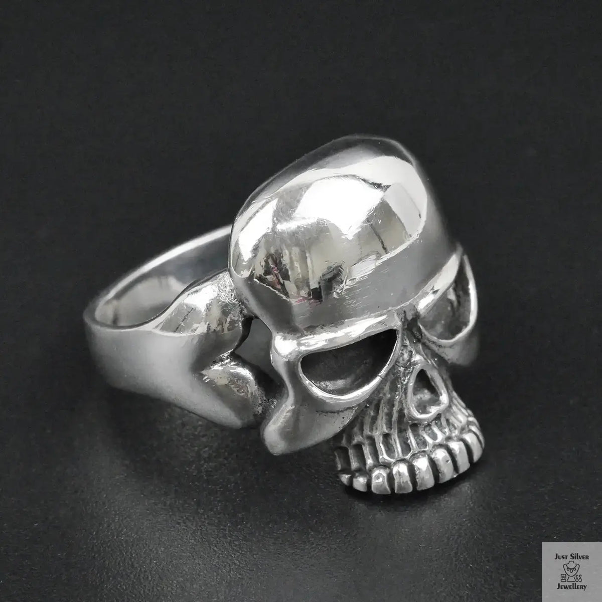 Silver Bold "Skull Face" Gents Ring Just Silver Jewellery