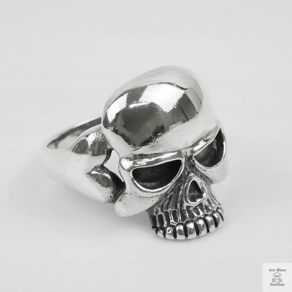 Silver Bold "Skull Face" Gents Ring Just Silver Jewellery