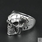 Silver Bold "Face Skull" Gents Ring Just Silver Jewellery