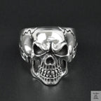 Silver Bold "Face Skull" Gents Ring Just Silver Jewellery