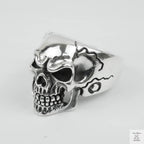Silver Bold "Face Skull" Gents Ring Just Silver Jewellery