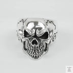 Silver Bold "Face Skull" Gents Ring Just Silver Jewellery