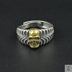 Silver Bold "Brass Skull" Gents Ring Just Silver Jewellery