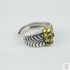 Silver Bold "Brass Skull" Gents Ring Just Silver Jewellery