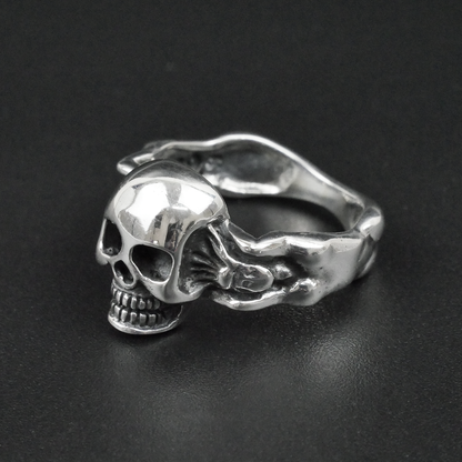 Silver Bold "Skull & Bone" Gents Ring Just Silver Jewellery