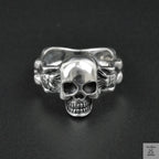 Silver Bold "Skull & Bone" Gents Ring Just Silver Jewellery