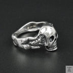 Silver Bold "Skull & Bone" Gents Ring Just Silver Jewellery