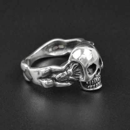 Silver Bold "Skull & Bone" Gents Ring Just Silver Jewellery