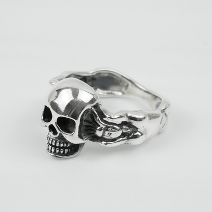 Silver Bold "Skull & Bone" Gents Ring Just Silver Jewellery