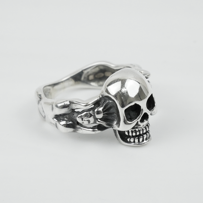 Silver Bold "Skull & Bone" Gents Ring Just Silver Jewellery