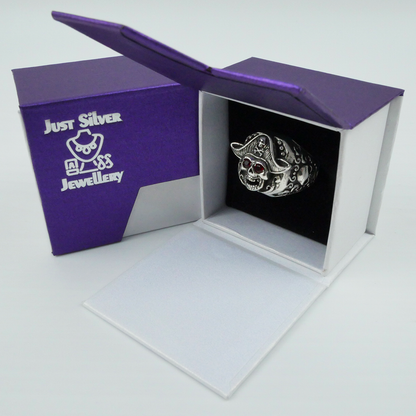 Silver Bold "Pirate Captain" Gents Ring Just Silver Jewellery