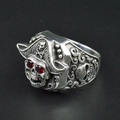 Silver Bold "Pirate Captain" Gents Ring Just Silver Jewellery