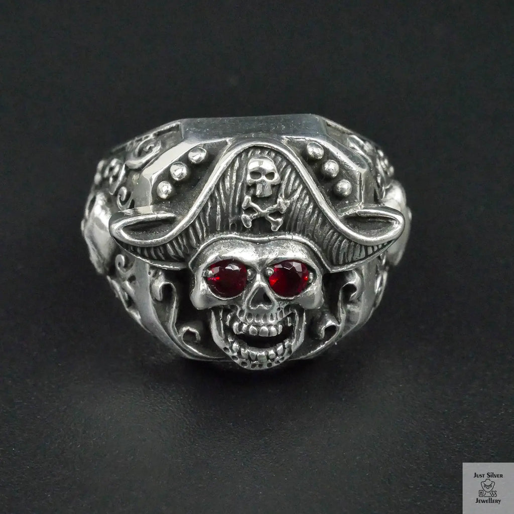 Silver Bold "Pirate Captain" Gents Ring Just Silver Jewellery