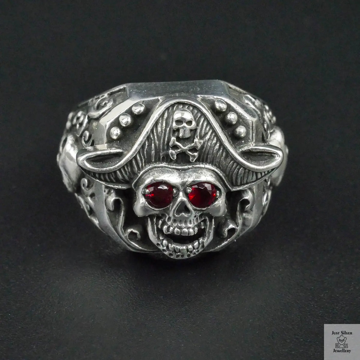 Silver Bold "Pirate Captain" Gents Ring Just Silver Jewellery
