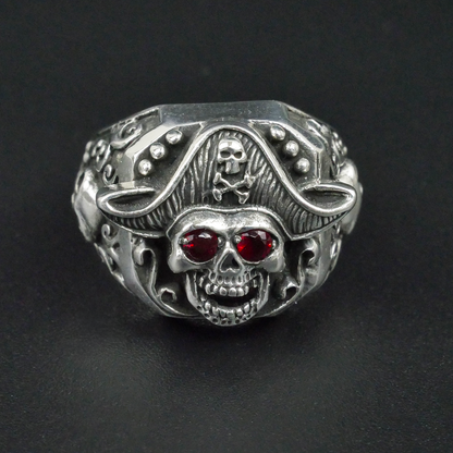 Silver Bold "Pirate Captain" Gents Ring Just Silver Jewellery