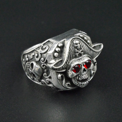 Silver Bold "Pirate Captain" Gents Ring Just Silver Jewellery