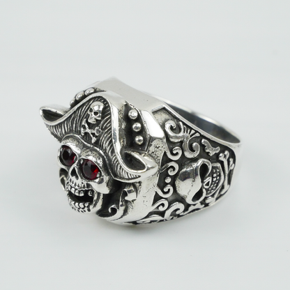 Silver Bold "Pirate Captain" Gents Ring Just Silver Jewellery