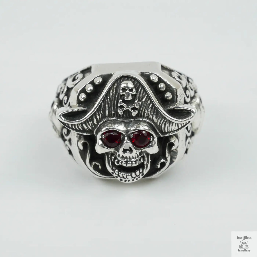 Silver Bold "Pirate Captain" Gents Ring Just Silver Jewellery