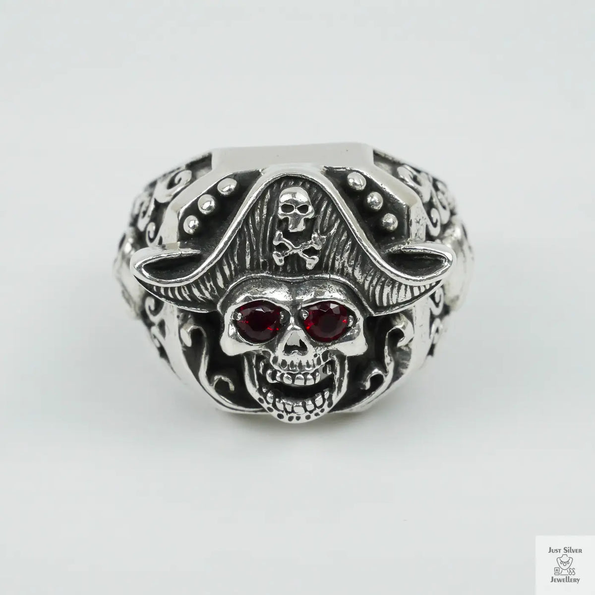 Silver Bold "Pirate Captain" Gents Ring Just Silver Jewellery