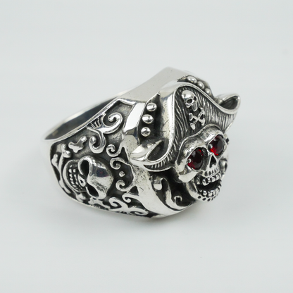 Silver Bold "Pirate Captain" Gents Ring Just Silver Jewellery