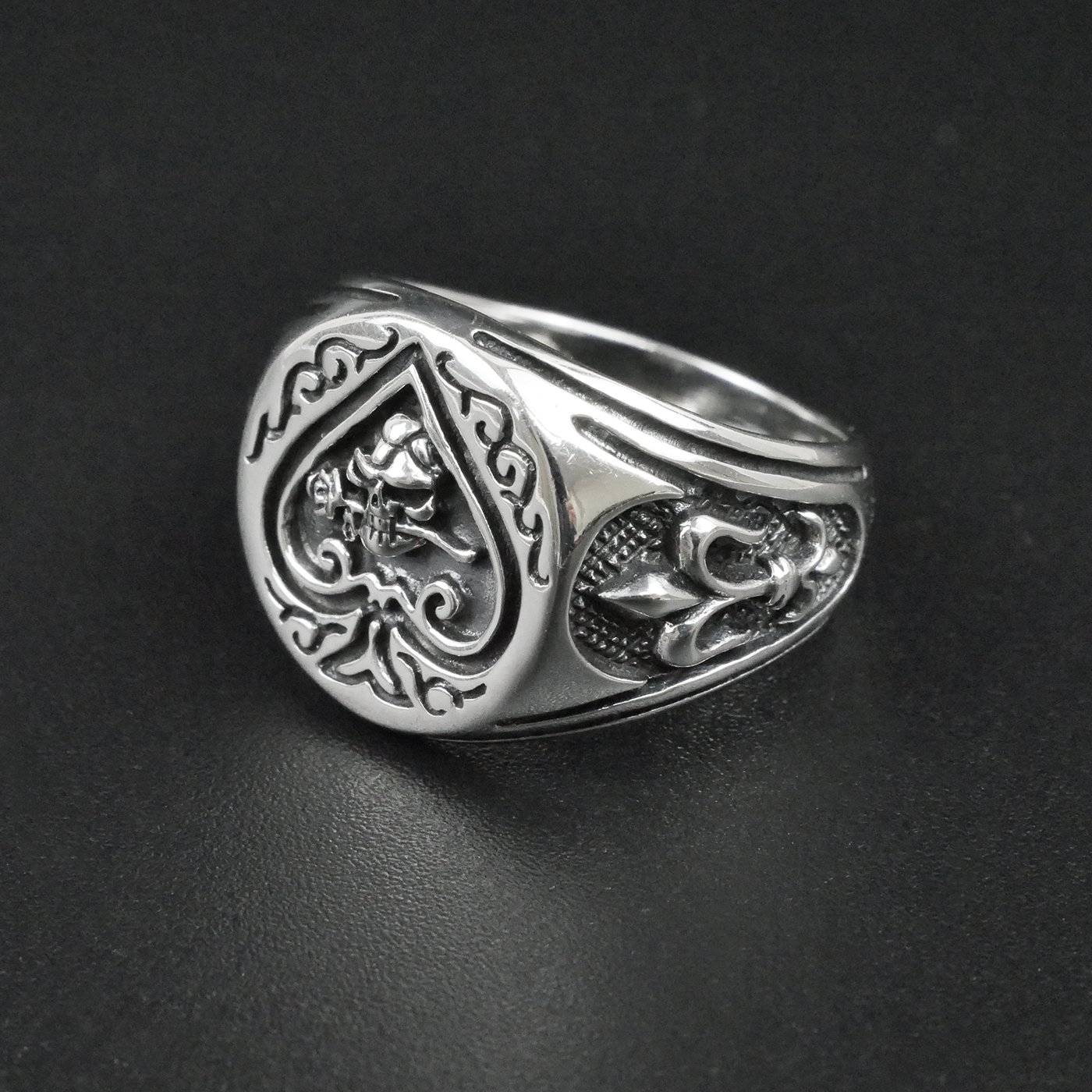 Silver "Ace of Skull's" Gents Ring